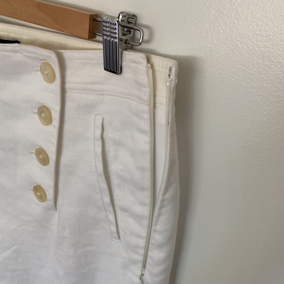 NWT J. Crew linen wideleg high rise crop sailor pant white size 10 - Picture 4 of 12